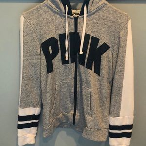 Pink Victoria Secret full zip up sweatshirt.
